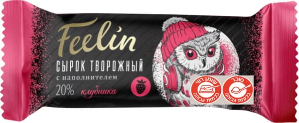 חטיף גבינה לבנה בטעם תות מצופה קקאו 40 ג