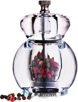 מטחנת מלח/פלפל 10 ס"מ אקריליק עגולה שקופה 6/24