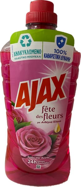 אג'קס נוזל לניקוי ריצפות ורוד פרחים 1 ליטר