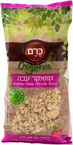 קוואקר עבה אורגני 400 גרם