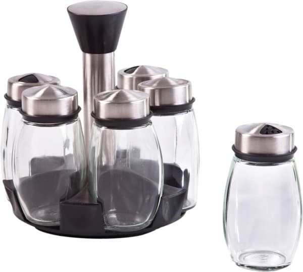 מתקן עגול מסתובב 6 אחסניות תבלינים