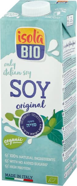 משקה סויה אורגני 1 ליטר ISOLA