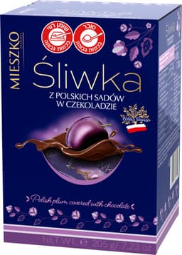 קופסה סליווקה שזיפים בשוקולד מריר 205 ג