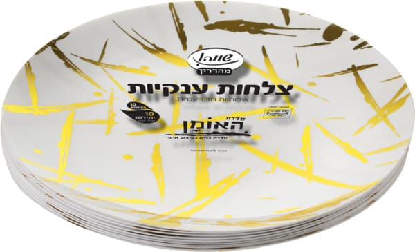 צלחת ענק  10.25 האומן לבן/זהב