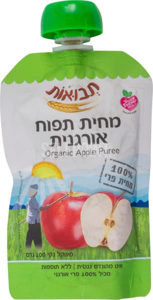 מחית תפוח  אורגני 100 גרם
