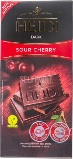 טבלת שוקולד היידי מריר עם דובדבן 80 גר