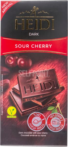 טבלת שוקולד היידי מריר עם דובדבן 80 גר