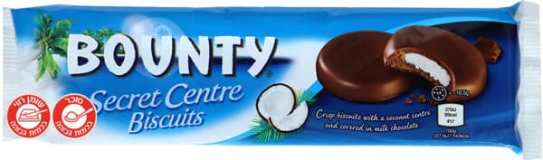 באונטי עוגיות מצופות שוקולד 132 גרם