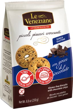 ביסקוויט מקמח תירס שוקולד ציפס 250 גרם