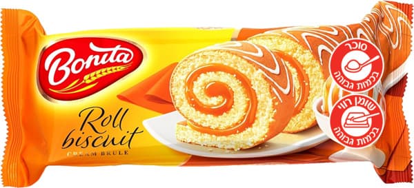 עוגת רולדה במילוי קרם  ברולה 150 גר