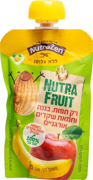 מחית סמוזי אורגני תפוח בננה ושקדים 100 ג