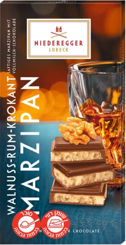 נידרגר שוקולד חלב  מרציפן,אגוזים רום 110