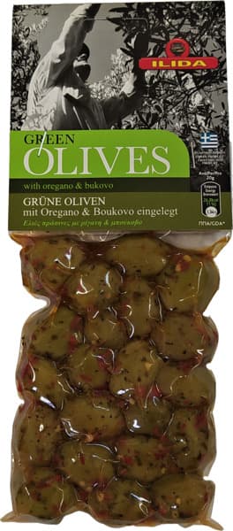 זיתים ירוקים אורגנו ופלפלים אדומים 150 ג