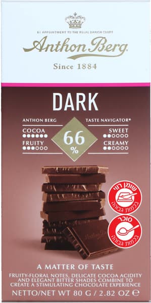 אנטון ברג-שוקולד מריר 66% 80 גרם