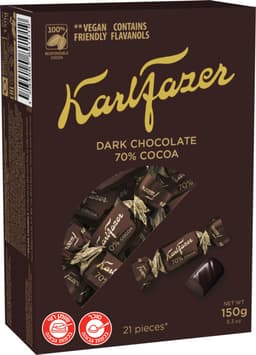 פייזר-פרליני שוקולד מריר 70% 150 גר