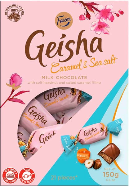 פייזר-גיישה שוקו חלב קרמל מלוח 150 גר