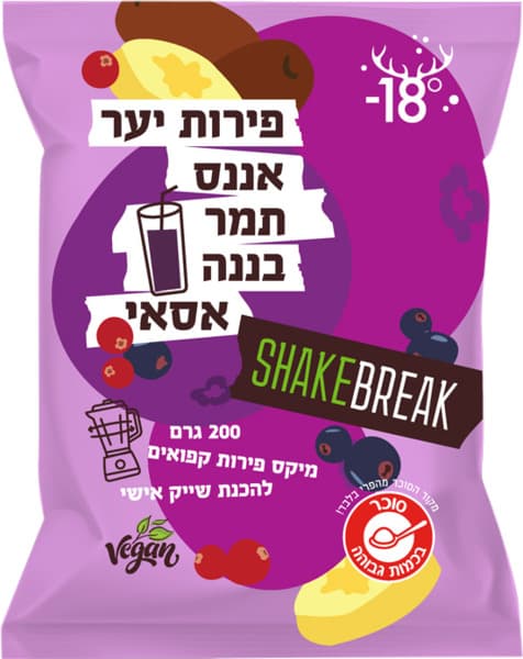 שייק אננס בננה תמר אסאי אורגני 200 גרם