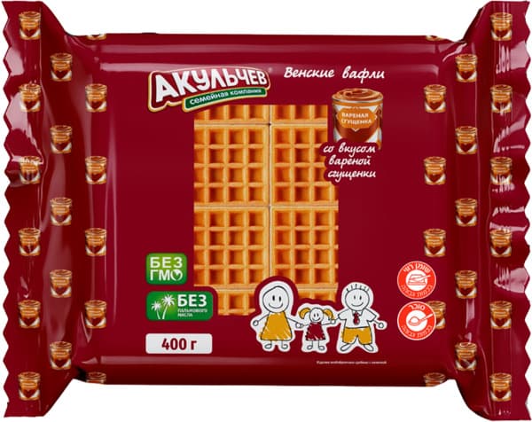 וופל וינאי בטעם חלב ריבת חלב 400 גר