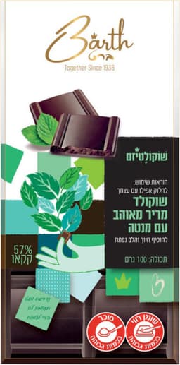 שוקולד מריר מנטה שוקולטיזם 100 גר
