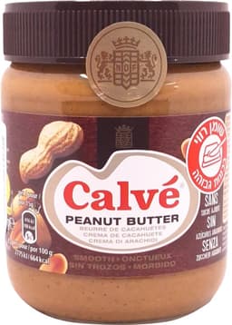 חמאת בוטנים חלקה 350 גר Calve