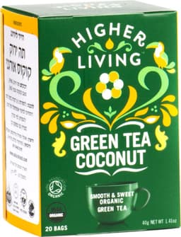 תה ירוק קוקוס אורגני 40 גרם הייר ליבינג
