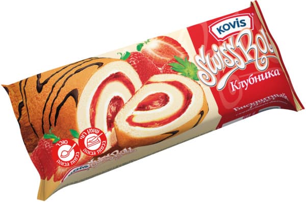 רולדה במילוי קרם וניל ותות סויס רול 175ג