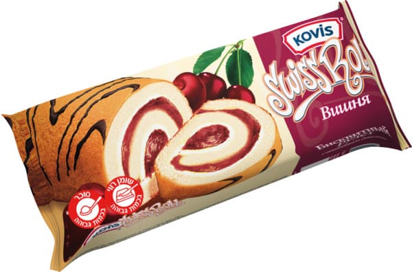 רולדה במילוי קרם וניל דובדבן סויס רול175