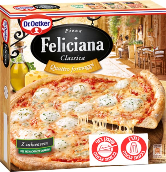 פיצה Feliciana עם ארבע גבינות קפואה אפוי