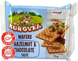 וופלים ממולא בטעם אגוזי לוז ושוקולד 75 ג