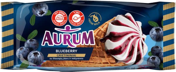 גלידת שמנת Aurum בטעם וניל אוכמניות גביע