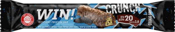 WIN - חטיף חלבון קראנצ' בטעם בצק עוגיות ושברי עוגיות קקאו  64 גרם