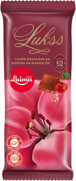 שוקולד מריר דובדבנים ואגוזים 90 גר LAIMA