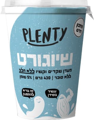 שיוגורט מעדן שקדים וקשיו ללא חלב 430 גר`