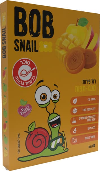 בוב סנייל - ממתקי תפוחים מנגו טבעיים 60 גרם