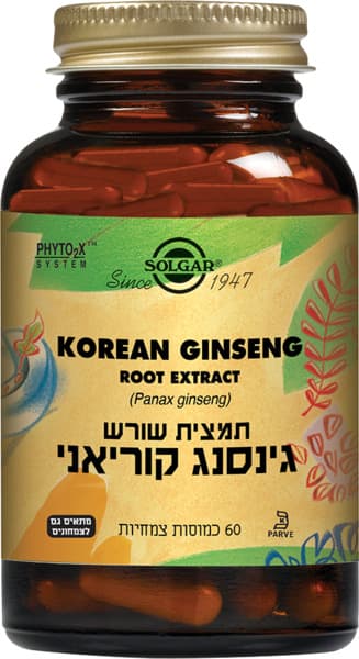 סולגר גינסנג קוריאני 520 מ"ג 60 כמוסות