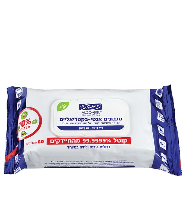ד"ר פישר - מגבוני אלכוהול 70% 60 יח'