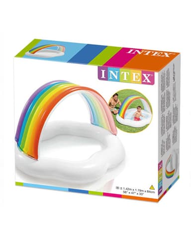 בריכת פעוטות קשת בענן עם גגון 1.42mx1.19mx84cm INTEX