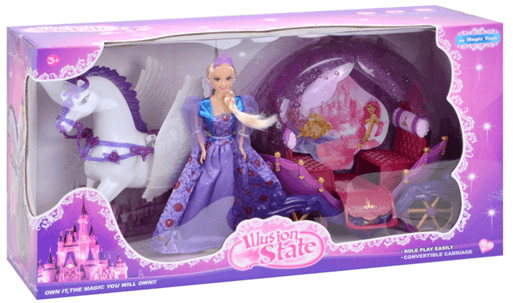 סוס כרכה עם כנפיים כולל בובה