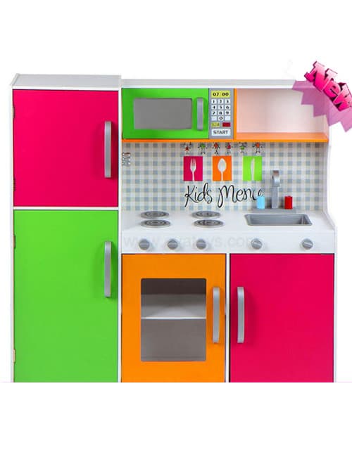 מטבח עץ ענק צבעוני לילדים - איכות AA