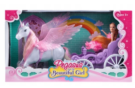 סוס כרכרה חד קרן כולל בובה