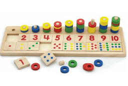 משחק מיון צבעים ומספרים מעץ