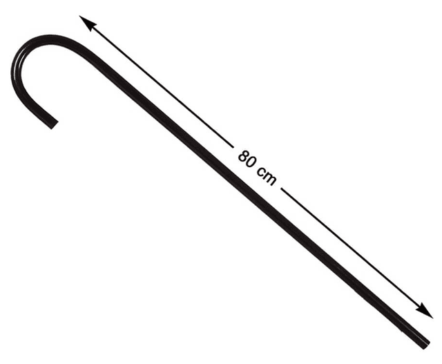 מקל הליכה צרלי צפלין פלסטיק 80 ס"מ ידית מעוגלת