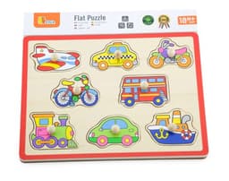 ויגה פאזל כפתורי עץ - כלי תחבורה