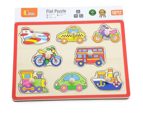 ויגה פאזל כפתורי עץ - כלי תחבורה