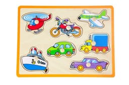 ויגה פאזל כפתורי עץ - כלי תחבורה 2