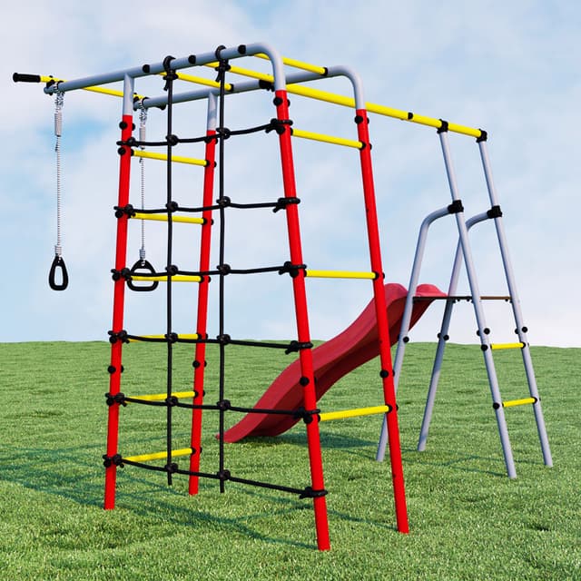 מתקן ספורט ונינג'ה כולל מגלשה דגם PRO MAX 5