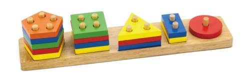 ויגה לוח 5 צורות גיאומטריות מעץ