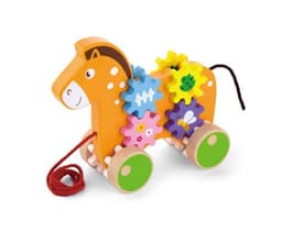 ויגה סוס משוך וסע עם גלגלי שיניים