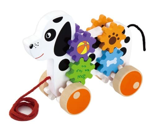 ויגה כלב משוך וסע עם גלגלי שיניים