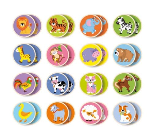 ויגה משחק זיכרון מעץ - חיות